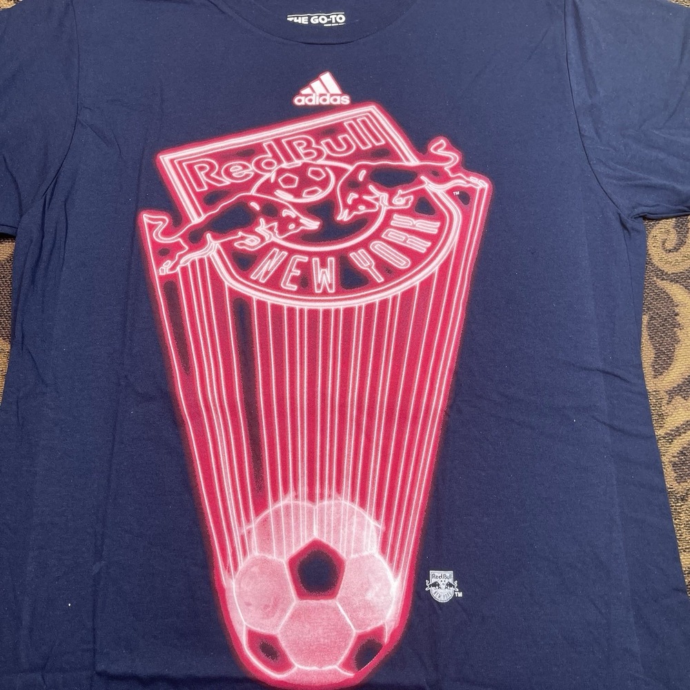 MLS Adidas New York Red Bulls TMC Translucent Shirt Mens Size Medium New Blue A - Picture 2 of 7